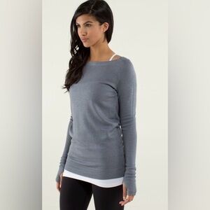 Lululemon Chai Time Pullover II in Heathered Blurred Grey / Coal *Reversible